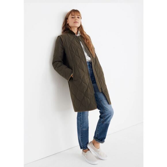 Madewell Women's Small Quilted Military Coat - Picture 1 of 7